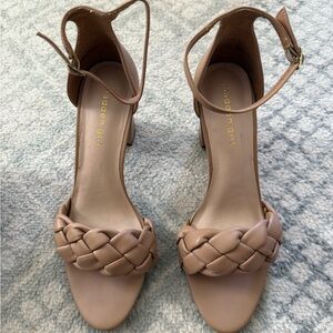 Madden Girl Beige Braided Heels